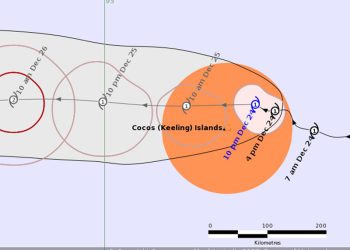 Siklon Tropis Grant Berada di Dekat Kepulauan Cocos, Berdampak Gelombang Laut di Barat Bengkulu