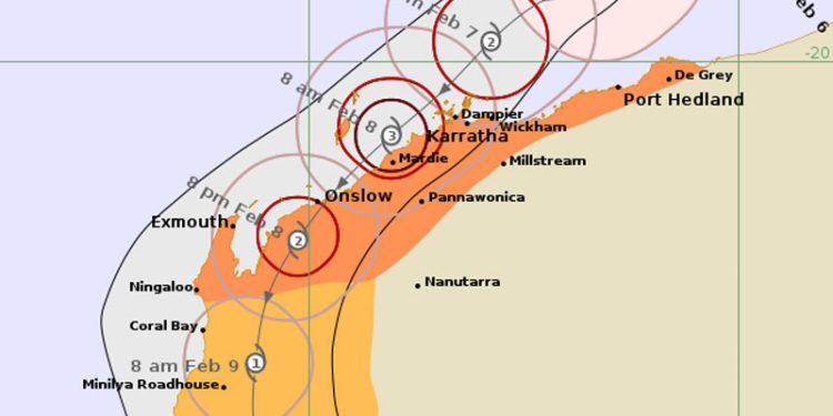 Siklon Tropis Mitchell Menguat Menjadi Kategori 2 di Dekat Port Hedland Australia Barat