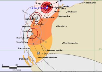 Siklon Tropis Mitchell Mendekati Teluk Exmouth di Australia Barat