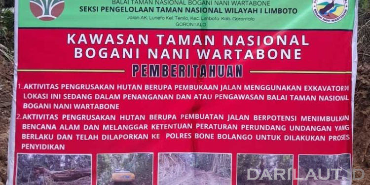 Balai Taman Nasional Bogani Nani Wartabone Menghentikan Pembukaan Jalan dalam Kawasan