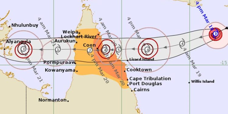 Narelle Meningkat Menjadi Siklon Tropis Kategori 3 di Laut Koral Australia