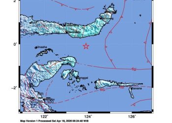 Gempa M5,8 Terletak Selatan Bone Bolango Laut Maluku