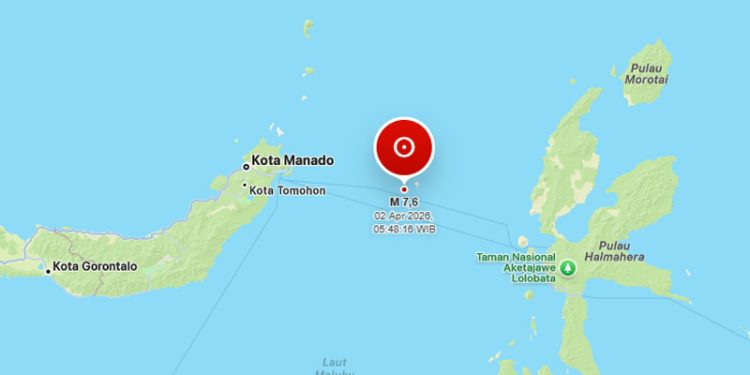 Gempa Kuat M7,6 di Laut Maluku Berpotensi Tsunami