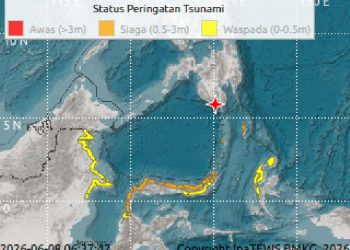 Tsunami Akibat Gempa Dahsyat di Filipina Selatan Terdeteksi di Talaud, Siau dan Halmahera Barat