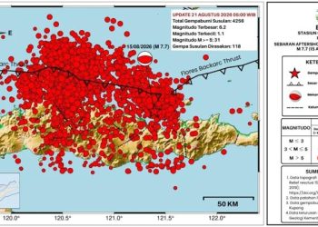 Gempa Susulan Laut Flores NTT Membentuk Klaster Tersendiri