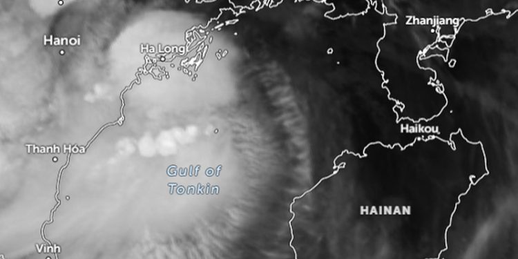 Tropical Storm Narra Lingers in the Gulf of Tonkin for Three Days