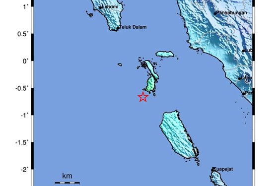 Gempa Laut M 6,1 Dekat Nias Selatan Menguncang Sebagian Wilayah Sumut dan Sumbar