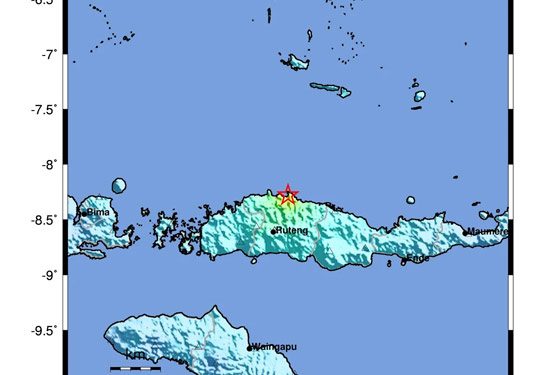 Gempa Darat M 5,7 Guncang Manggarai NTT, Dirasakan Skala MMI V-VI