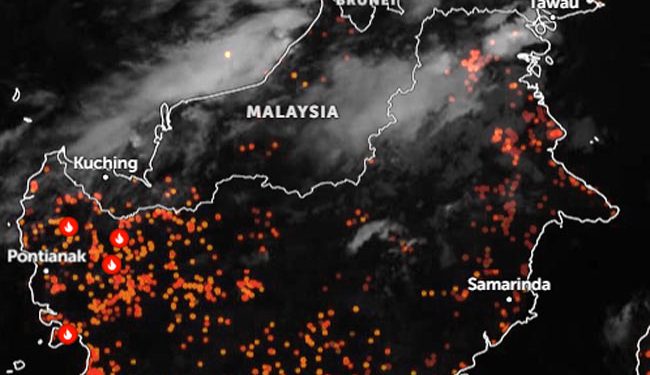 Titik Api dan Kebakaran di Pulau Kalimantan Bertambah