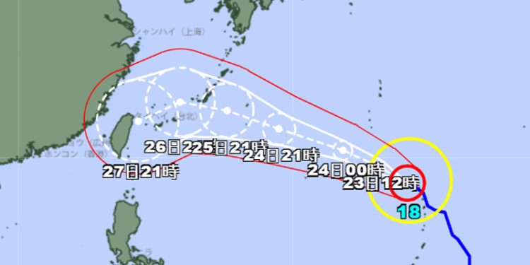 Topan Saudel Mengarah ke Okinawa dan Taiwan