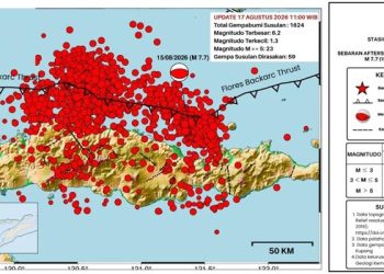 Gempa NTT, BMKG Catat 1624 Aftershock