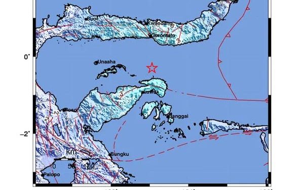 Gempa M 5,4 di Teluk Tomini Guncang Tojo Una-Una dan Banggai