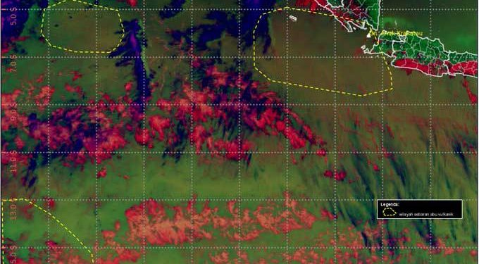 Sebaran Abu Vulkanik Gunung Anak Krakatau Dua Klaster