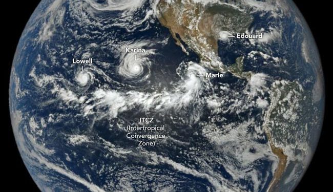 Kejadian Langka Saat Fenomena El Niño: Trio Siklon Tropis Beriringan di Pasifik Timur Laut