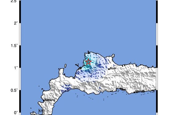 Gempa Bumi Darat Kedalaman 5 km Guncang Toli-Toli Sulawesi Tengah