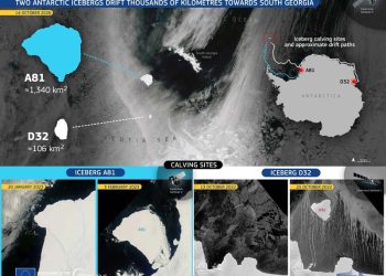 Dua Gunung Es Antartika Terlepas, Hanyut Ribuan Kilometer Menuju Georgia Selatan