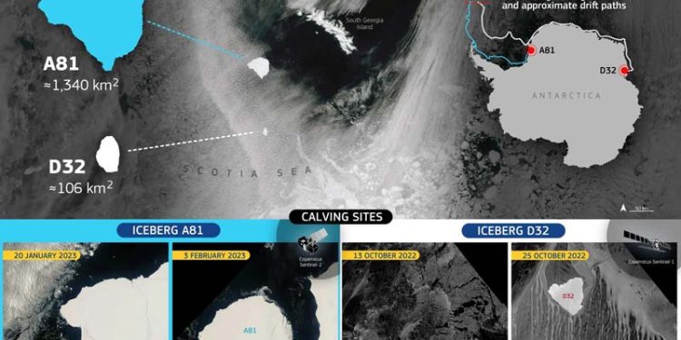 Dua Gunung Es Antartika Terlepas, Hanyut Ribuan Kilometer Menuju Georgia Selatan