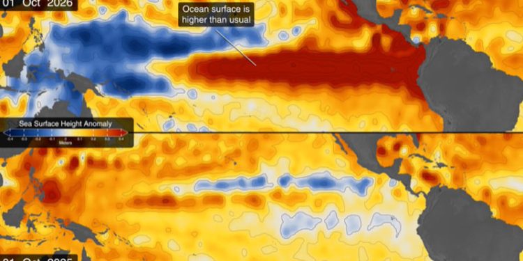 Satelit NASA Mengamati dan Melacak El Niño di Pasifik Khatulistiwa