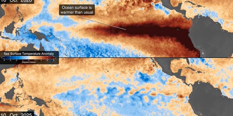 Satelit NASA Mengamati dan Melacak El Niño di Pasifik Khatulistiwa
