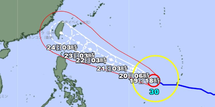 Super Typhoon Champi Heads Toward the East of Taiwan